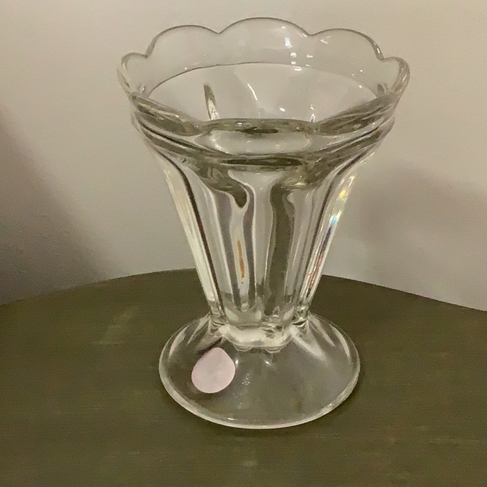 Vintage Jeannette Pressed Clear Glass Sundae Parfait Glass